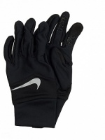 перчатки для бега nike women's printed dri-fit tempo run gloves black/black/silver