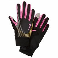перчатки для бега nike women's elite storm fit tech run glove black/club pink/laser orange